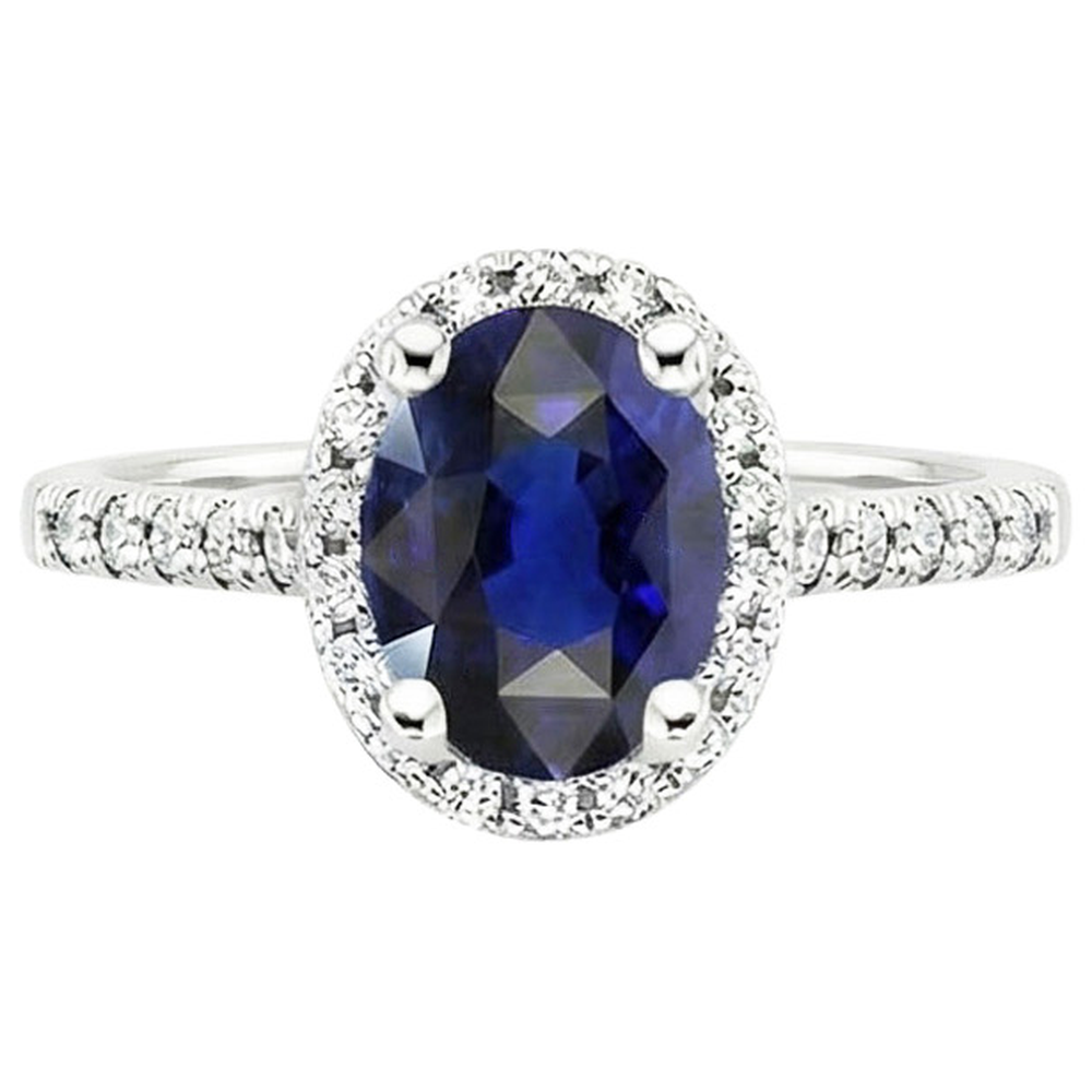 natural round sapphire 4ct ring profile view