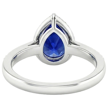 Natural Earth Mined DIAMOND ( NOT LAB GROWN ) Halo Ring Pear Cut Sri Lankan Sapphire 3.75 Carats