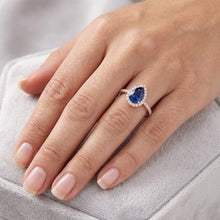 Natural Earth Mined DIAMOND ( NOT LAB GROWN ) Halo Rose Gold Ring Deep Blue Ceylon Sapphire 2.50 Carats