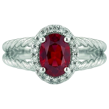 natural round ruby 1.16ct ring front view