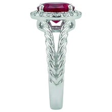 natural round ruby 1.16ct ring top view