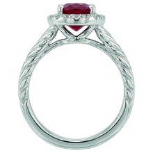 natural round ruby 1.16ct ring profile view