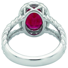 natural round ruby 1.16ct ring on white background