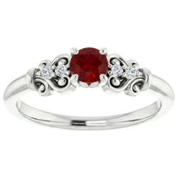 Natural Ruby Ring 1.10ct - White Gold 14K