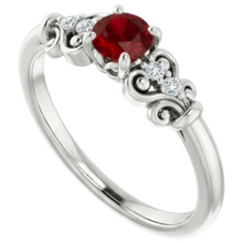 natural round ruby 1.10ct ring profile view