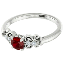 natural round ruby 1.10ct ring close up detail