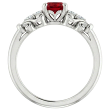 natural round ruby 1.10ct ring with diamond accents