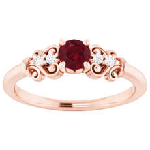 Natural Earth Mined DIAMOND ( NOT LAB GROWN ) Ring 1.10 Carats Burma Ruby Antique Style Rose Gold 14K