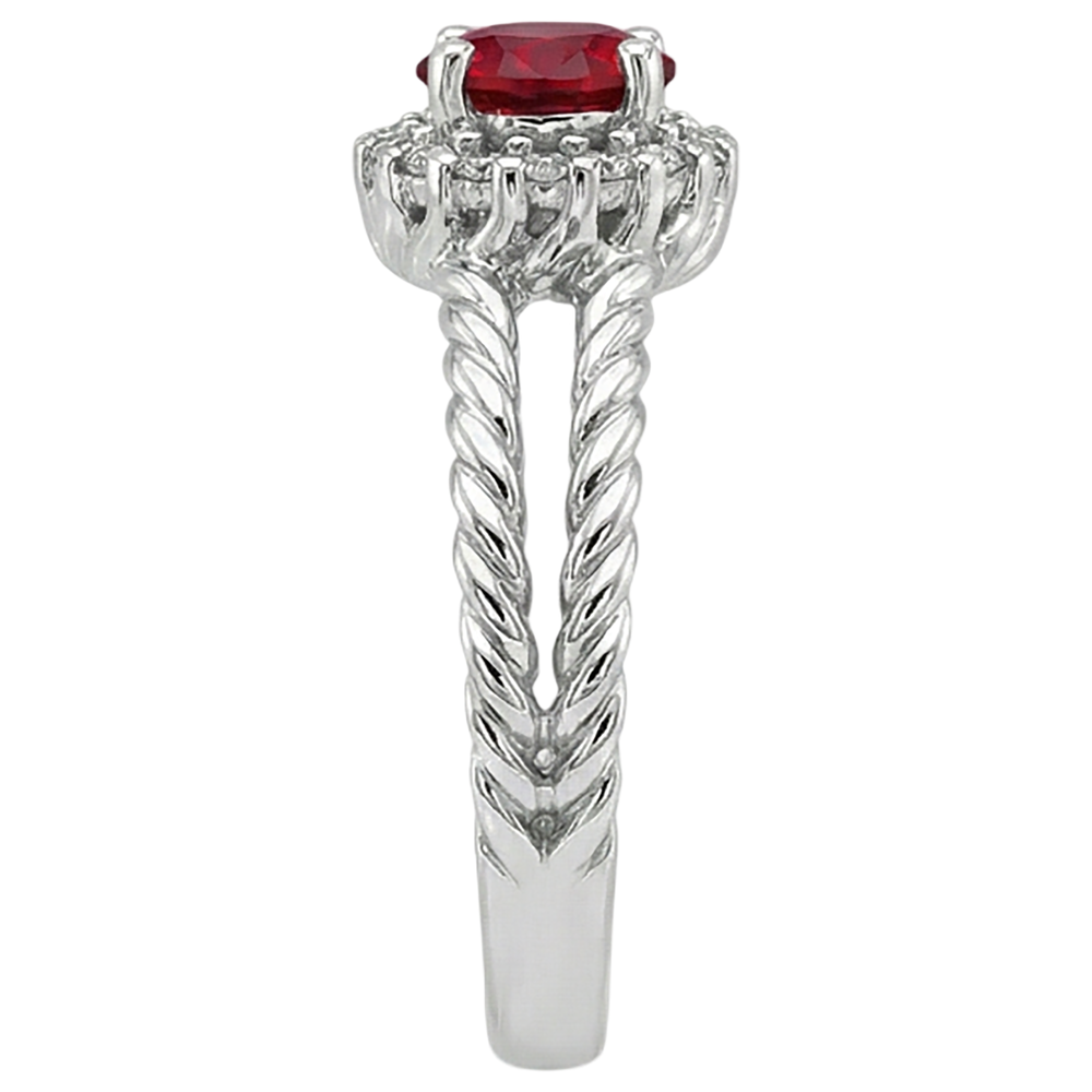 Natural Earth Mined DIAMOND ( NOT LAB GROWN ) Ring Ruby and DIAMOND ( NOT LAB GROWN )s 2 Carats White Gold 14K Jewellery