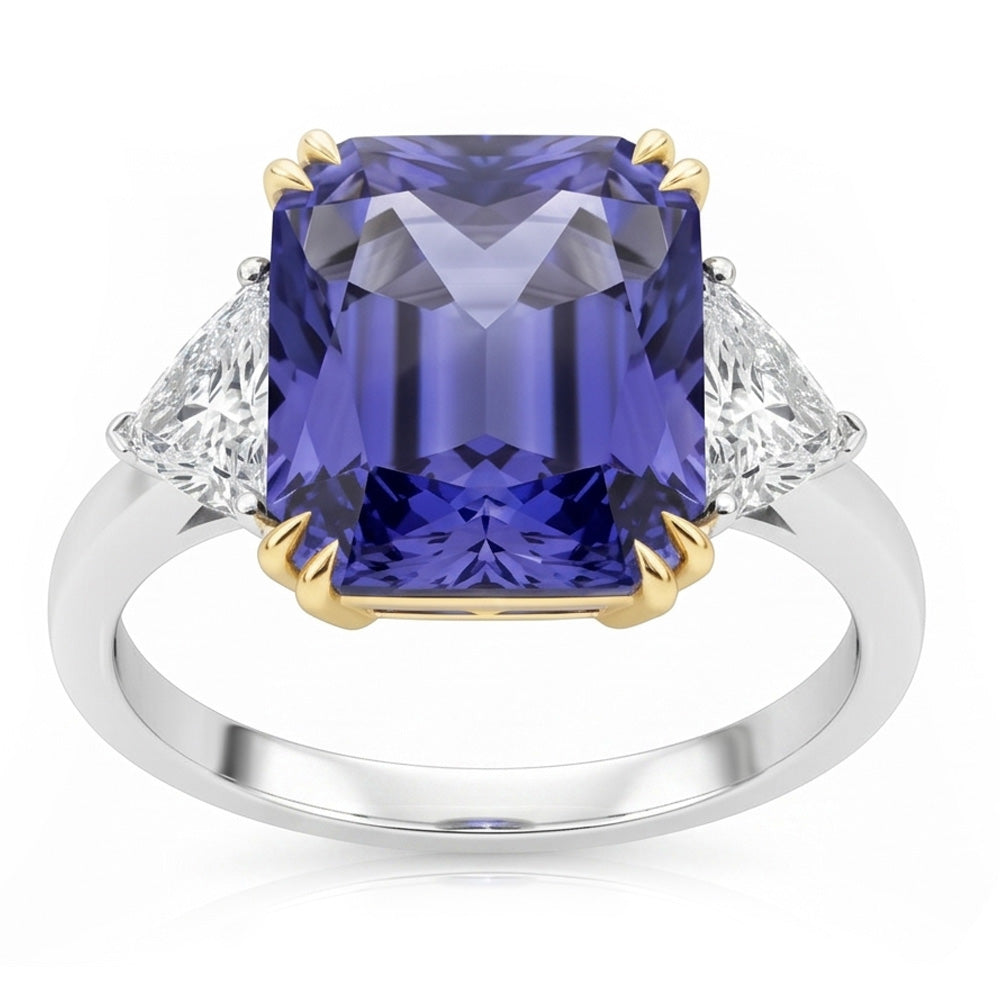 Natural Earth Mined DIAMOND ( NOT LAB GROWN ) Sapphire 7 Carat Engagement Ring