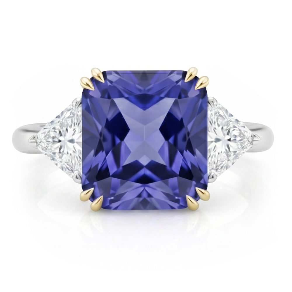 Natural Earth Mined DIAMOND ( NOT LAB GROWN ) Sapphire 7 Carat Engagement Ring