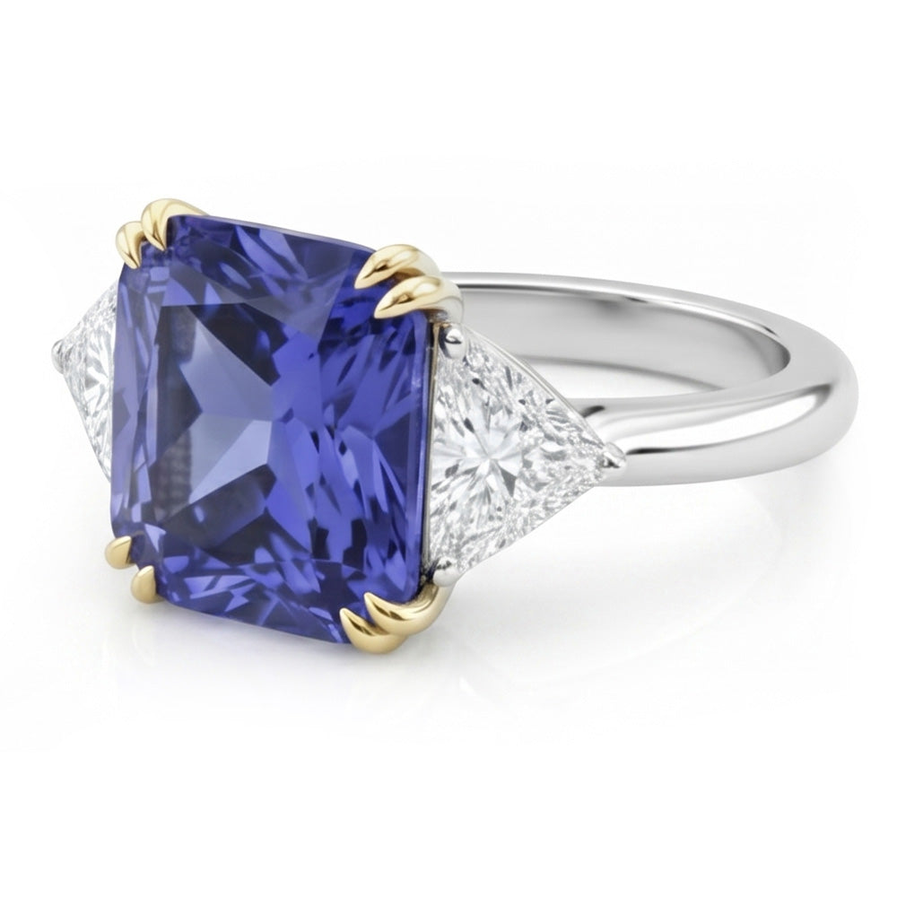 Natural Earth Mined DIAMOND ( NOT LAB GROWN ) Sapphire 7 Carat Engagement Ring