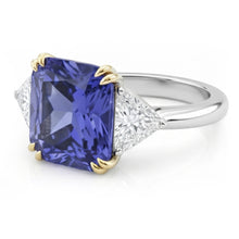 Natural Earth Mined DIAMOND ( NOT LAB GROWN ) Sapphire 7 Carat Engagement Ring