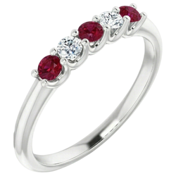 Natural Earth Mined DIAMOND ( NOT LAB GROWN ) Wedding Band 1 Carat U Prong Setting Ruby Women Jewellery