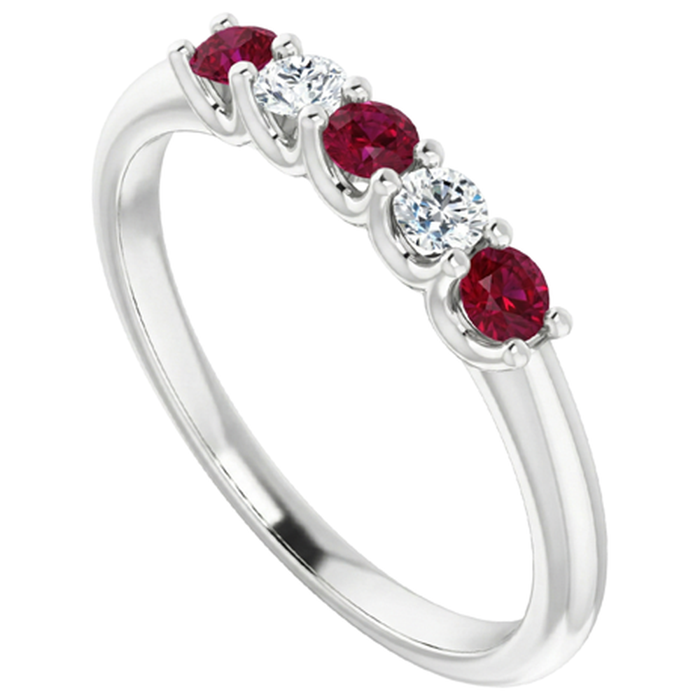 Natural Earth Mined DIAMOND ( NOT LAB GROWN ) Wedding Band 1 Carat U Prong Setting Ruby Women Jewellery