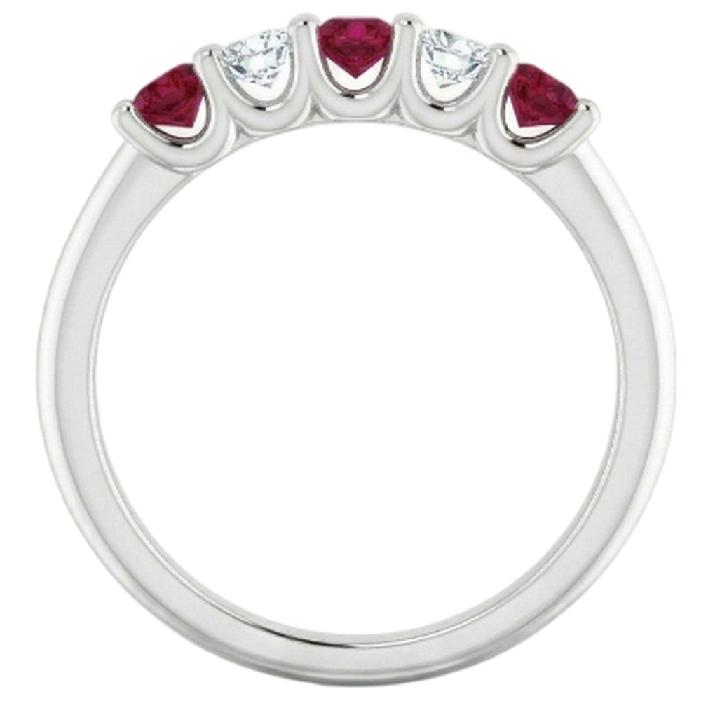 Natural Earth Mined DIAMOND ( NOT LAB GROWN ) Wedding Band 1 Carat U Prong Setting Ruby Women Jewellery