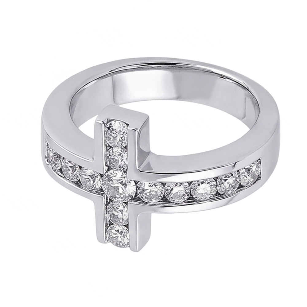 Natural Earth Mined DIAMOND ( NOT LAB GROWN )s Cross Shape Engagement Fancy Ring 1.4 Ct. White Gold 14K