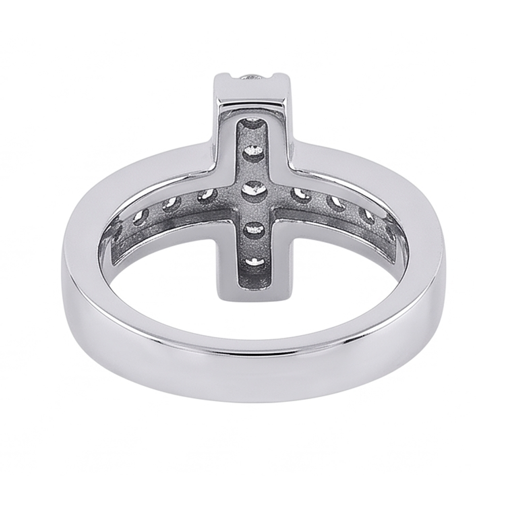 Natural Earth Mined DIAMOND ( NOT LAB GROWN )s Cross Shape Engagement Fancy Ring 1.4 Ct. White Gold 14K
