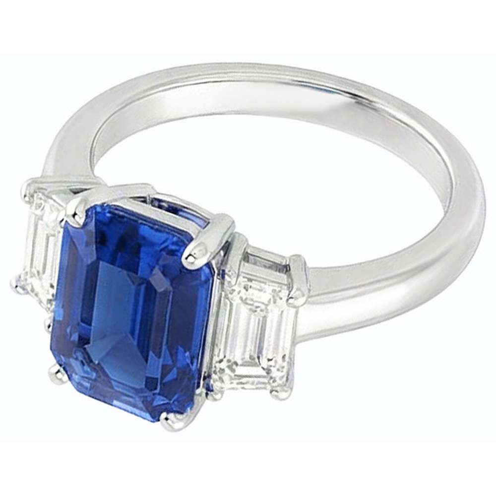 natural emerald sapphire 2ct ring close up detail