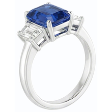 natural emerald sapphire 2ct ring top view