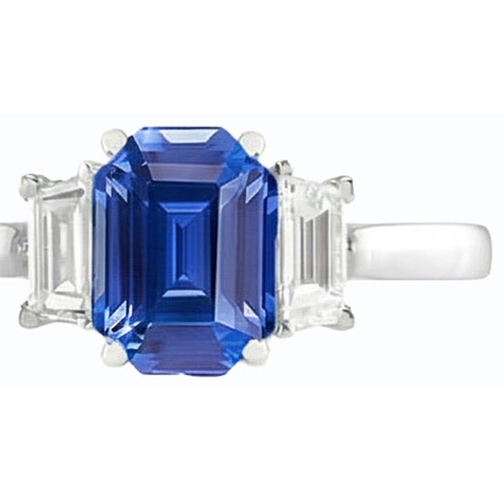 natural emerald sapphire 2ct ring side angle