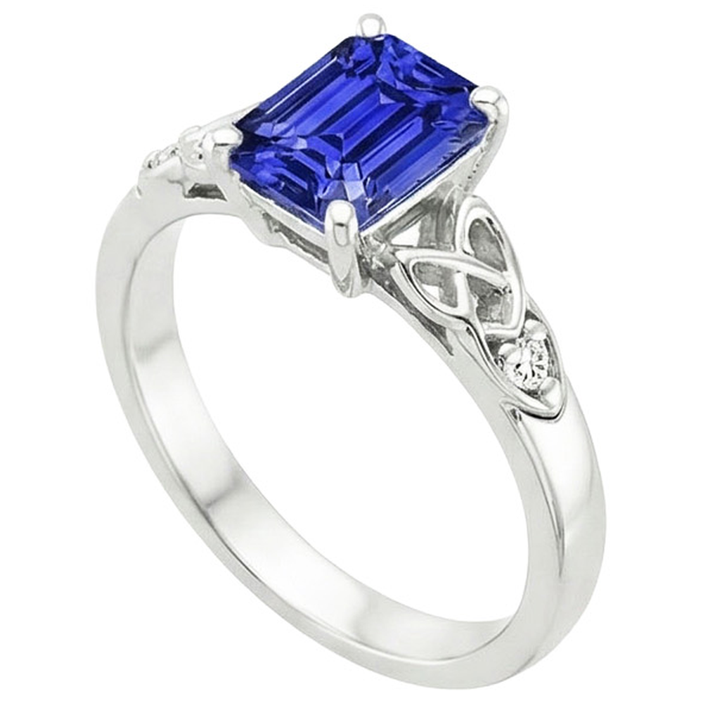Natural Earth Mined Diamond 3 Stone Ring Emerald Blue Sapphire Vintage Style 3.25 Carats