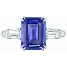 natural emerald sapphire 3.50ct ring profile view