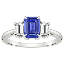 natural emerald sapphire 3.50ct ring top view