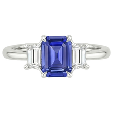 natural emerald sapphire 3.50ct ring profile view