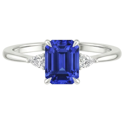 Natural Sapphire Ring 3.25ct - White Gold 14K