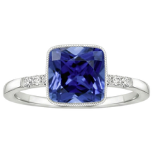 Natural Earth Mined Diamond And Blue Sapphire Vintage Style Ring 6 Carats Gemstone