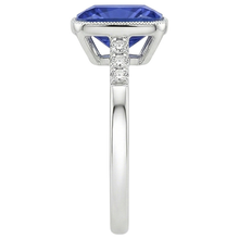 Natural Earth Mined Diamond And Blue Sapphire Vintage Style Ring 6 Carats Gemstone