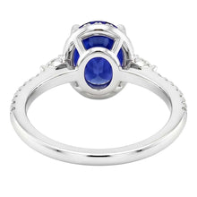 Natural Earth Mined Diamond And Oval Sapphire Ring