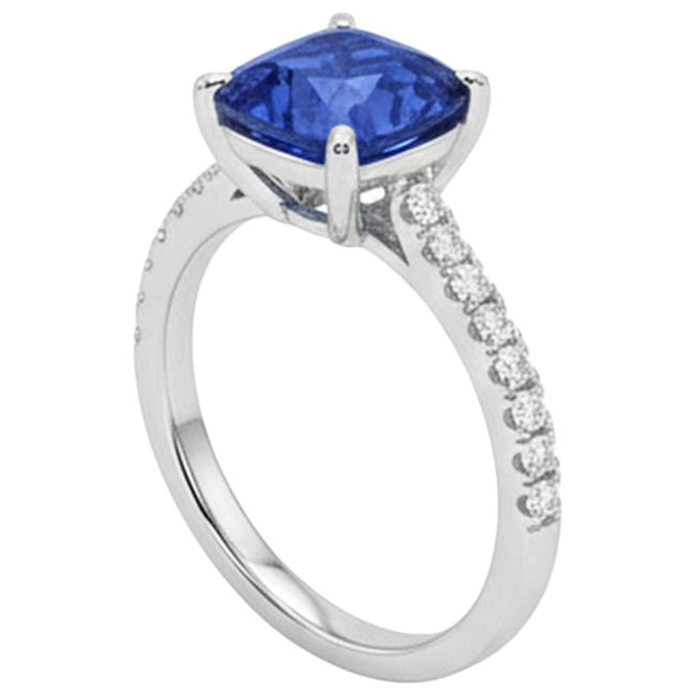 natural round sapphire 2.50ct ring side angle