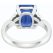 Natural Earth Mined Diamond Anniversary Emerald Ceylon Sapphire Ring 3 Carats Jewellery