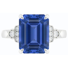 Natural Earth Mined Diamond Anniversary Emerald Ceylon Sapphire Ring 3 Carats Jewellery