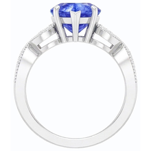 Natural Earth Mined Diamond Anniversary Heart Blue Sapphire Ring 3 Carats Twisted Style