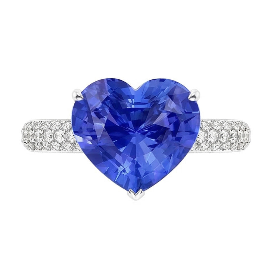 natural round sapphire 4.50ct ring side angle