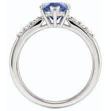 natural round sapphire 1.50ct ring profile view