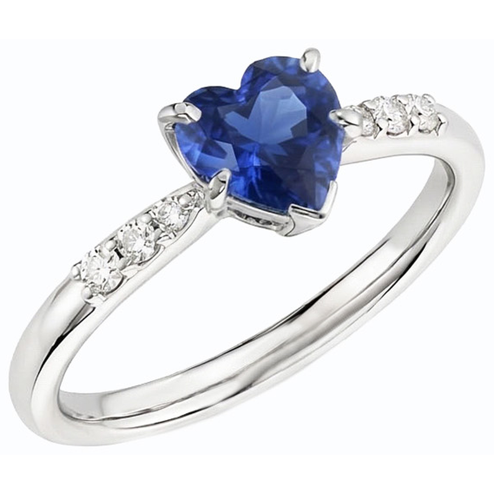 natural round sapphire 1.50ct ring front view