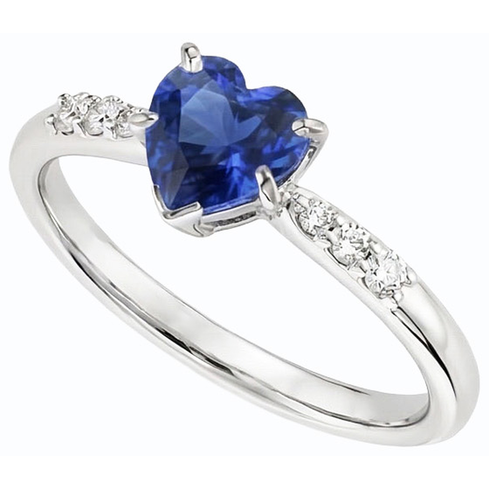 natural round sapphire 1.50ct ring close up detail