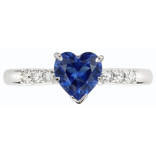 natural round sapphire 1.50ct ring side angle
