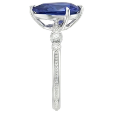 natural round sapphire 2.50ct ring top view