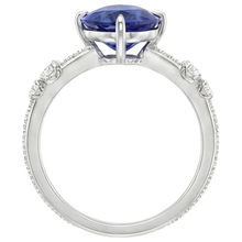natural round sapphire 2.50ct ring profile view