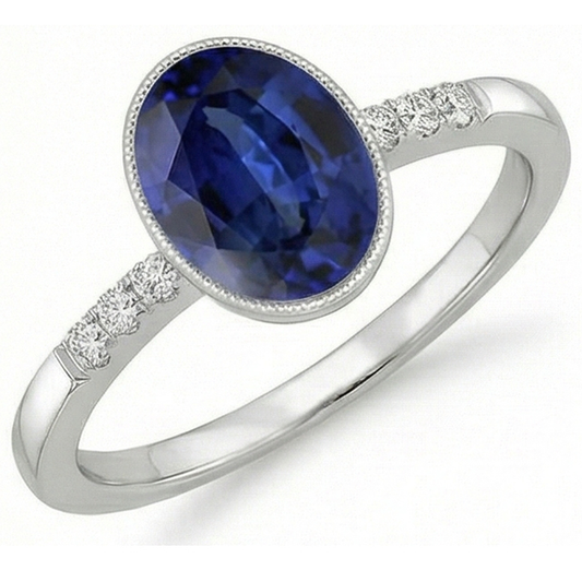 natural round sapphire 3.50ct watch side angle