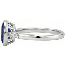 Natural Earth Mined DIAMOND ( NOT LAB GROWN ) Anniversary Ring Bezel Set Ceylon Sapphire 3.50 Carats