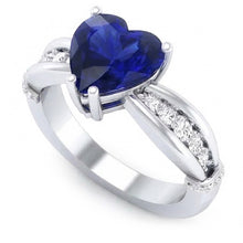 natural round sapphire 3.50ct ring side angle