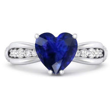 natural round sapphire 3.50ct ring close up detail