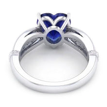 natural round sapphire 3.50ct ring profile view