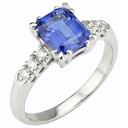 natural emerald sapphire 3ct ring side angle